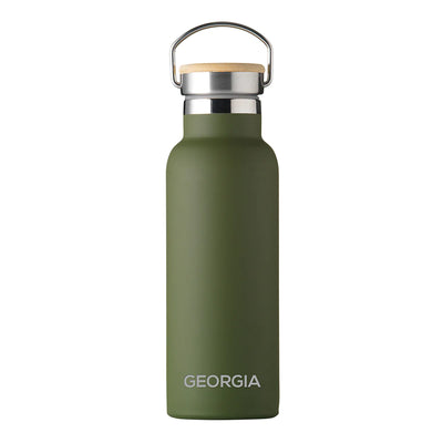 Personalised Jungley Insulated 17oz Drinks Bottle with Bamboo Lid - Horizontal Really Cool Gifts
