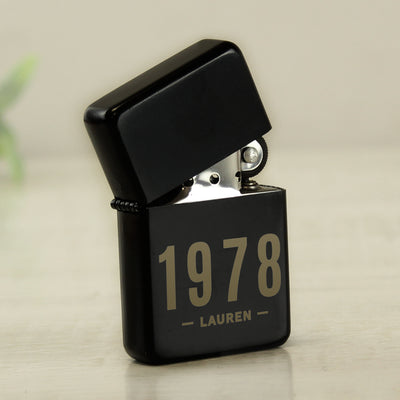 Personalised Date & Name Black Lighter Really Cool Gifts