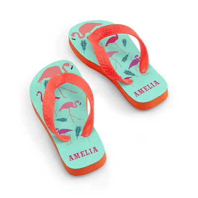 Personalised Fabulous Flamingos Child's Flip Flops Really Cool Gifts