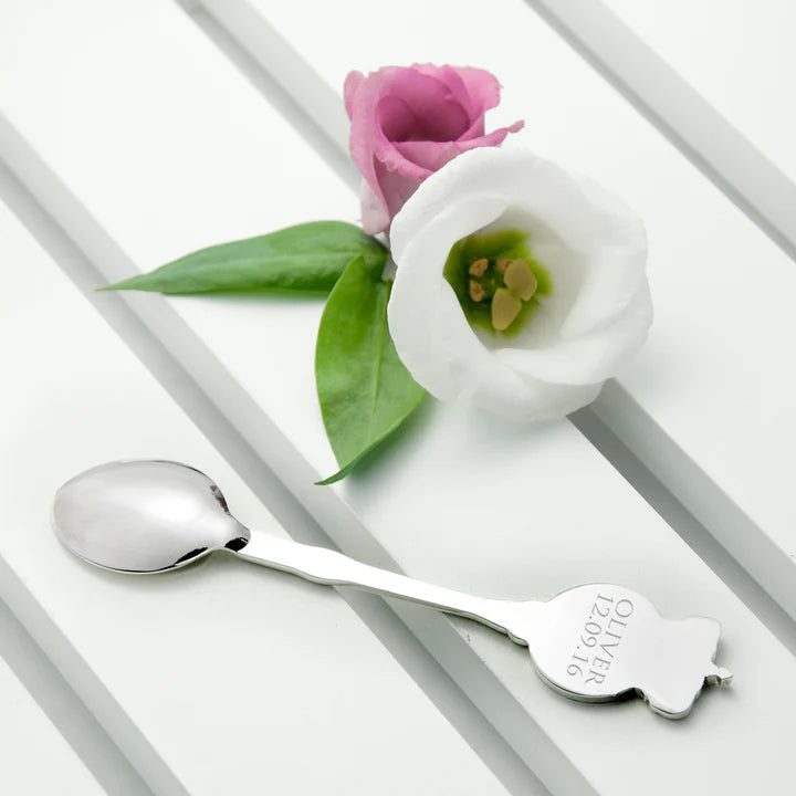 Personalised Silver Plated Lucky Sixpence Teaspoon