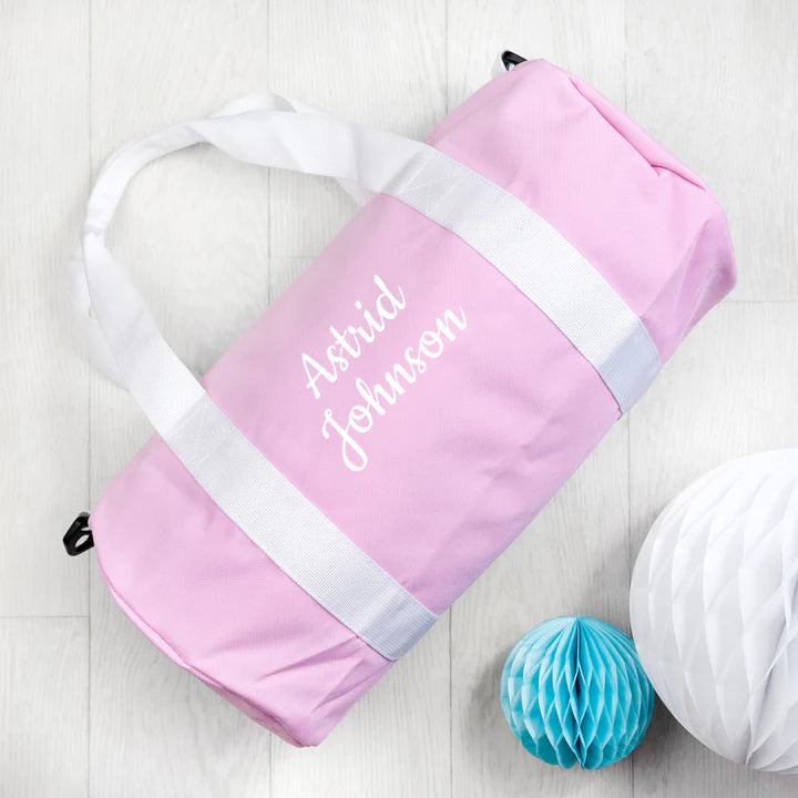 Personalised Kids Pink Gym Kit Bag