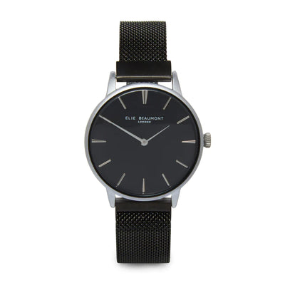 Elie Beaumont Ladies Personalised Magnetic Mesh Watch in Black