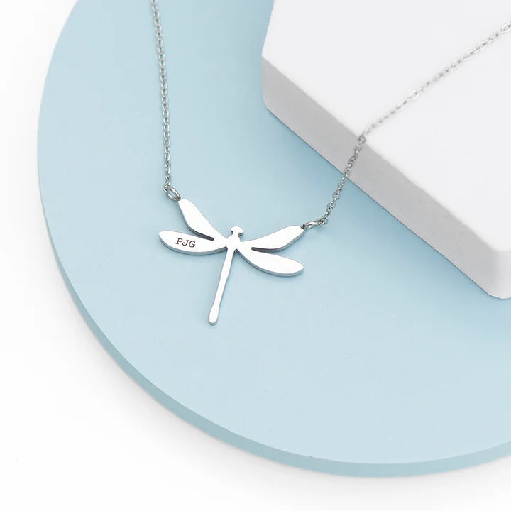 Personalised Kids Dragonfly Silver Necklace