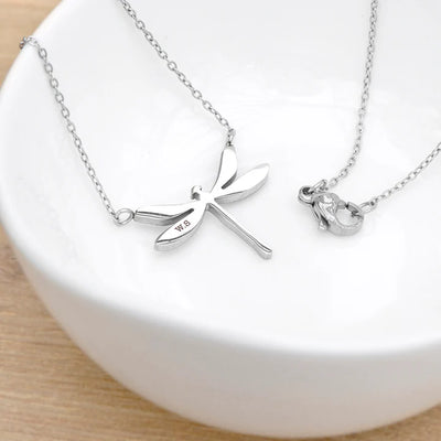 Personalised Kids Dragonfly Silver Necklace