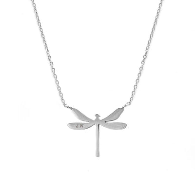 Personalised Kids Dragonfly Silver Necklace