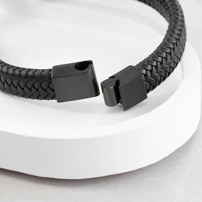 Personalised Men's Leather Braided Bracelet