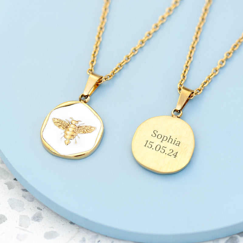 Personalised Honey Bee Pendant and Necklace