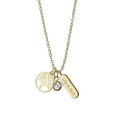Personalised Tree of Life Charms Necklace