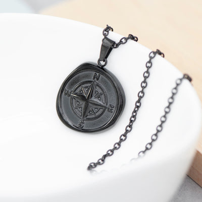 Personalised Men's Compass Amulet Necklace by Really Cool Gifts