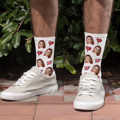 Personalised I Love You Face Socks