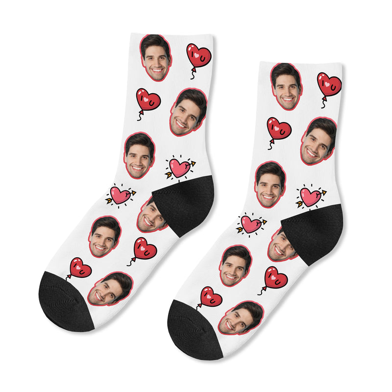 Personalised I Love You Face Socks