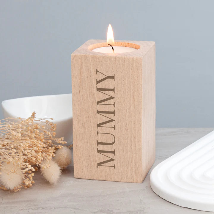 Personalised Wooden Tealight Holder