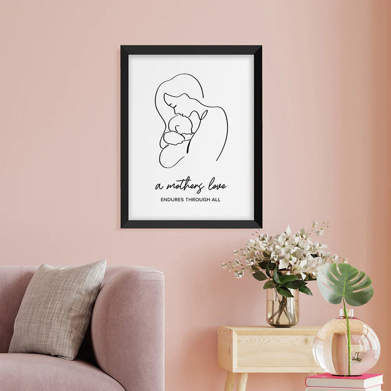 Personalised Line Art New Mum and Babys Love Print