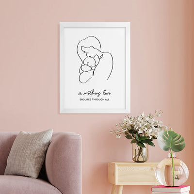 Personalised Line Art New Mum and Babys Love Print