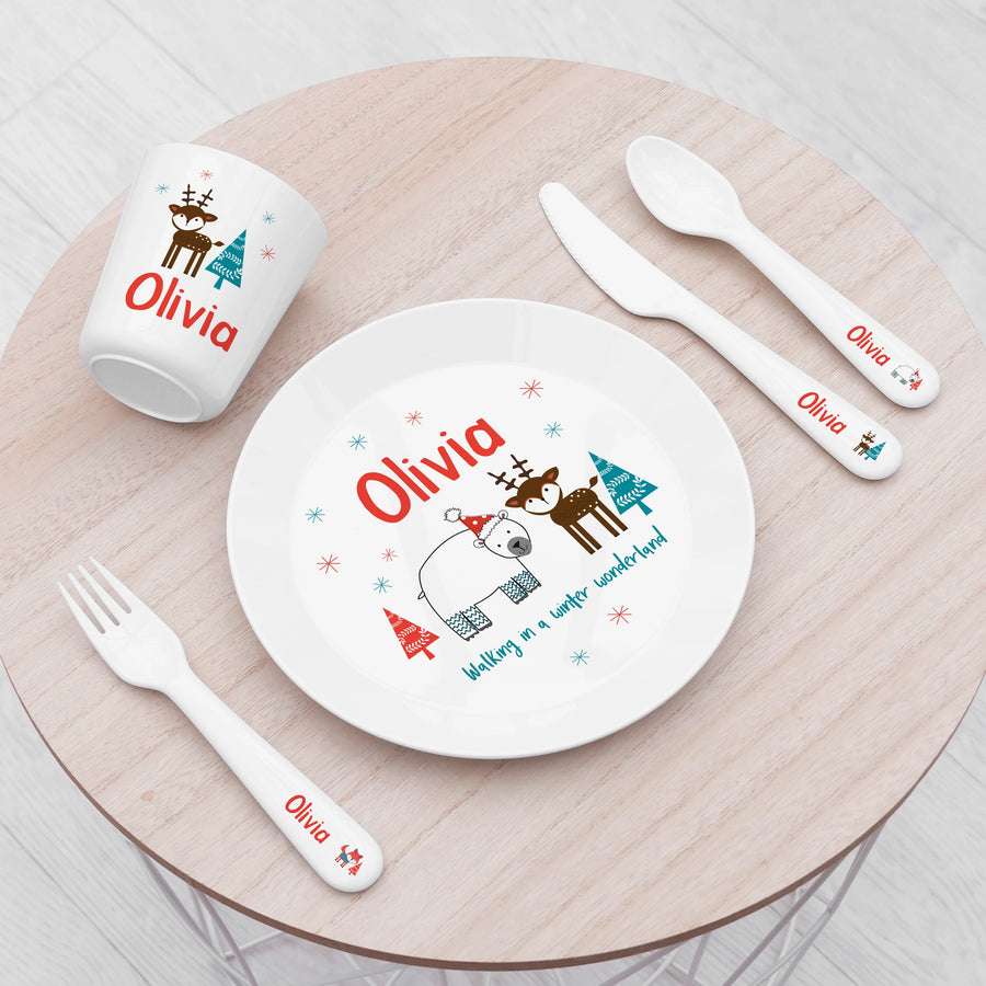 Personalised Kid s Winter Wonderland Dinner Set by Really Cool Gifts