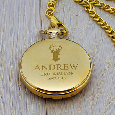 Personalised Groomsman Monogram Collection Pocket Watch by Really Cool Gifts