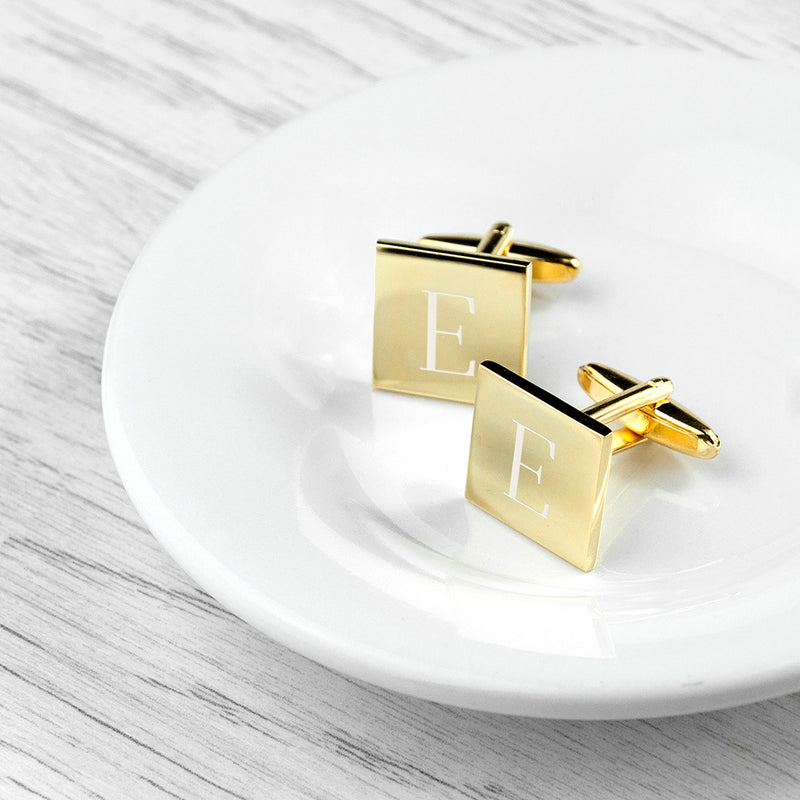 PERSONALISED SQUARE GOLD PLATED CUFFLINKS