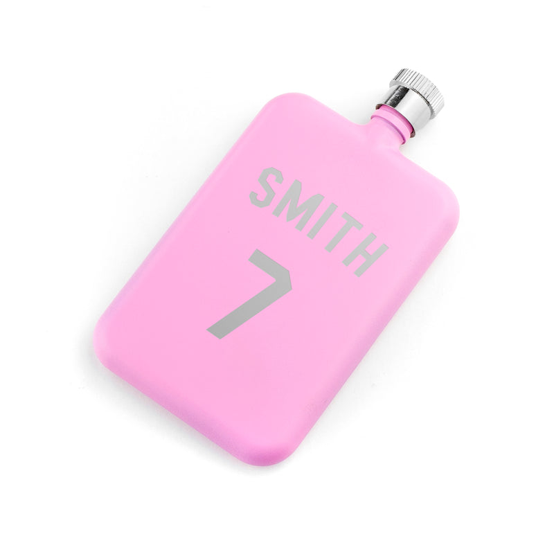 Personalised Pink Slimline Football Shirt Hip Flask by Really Cool Gifts