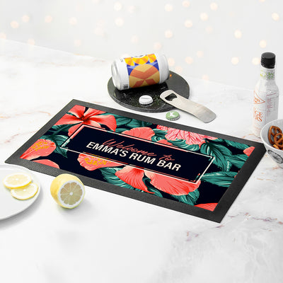 PERSONALISED TROPICAL BAR MAT Really Cool Gifts