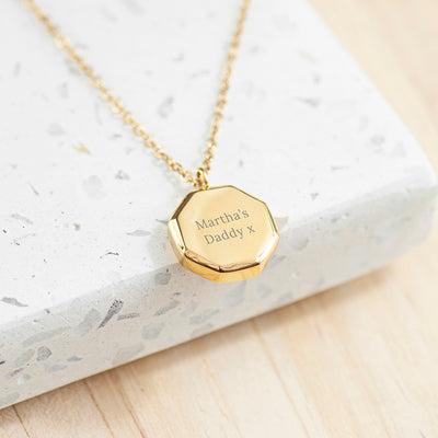Personalised Men's Gold Infinity Octagon Pendant Necklace by Really Cool Gifts