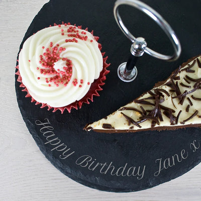 Personalised Two Tiered Slate Cake Stand