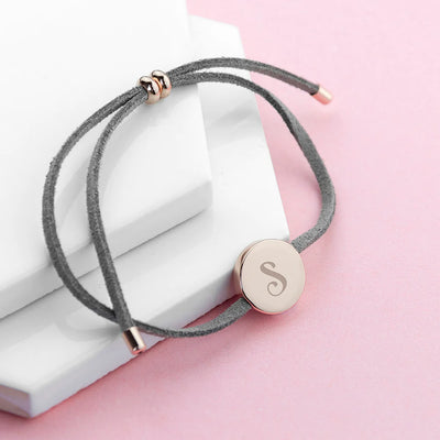 Personalised Always with You Initial Grey Bracelet by Really Cool Gifts