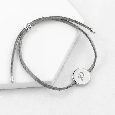 Personalised Always with You Initial Grey Bracelet by Really Cool Gifts