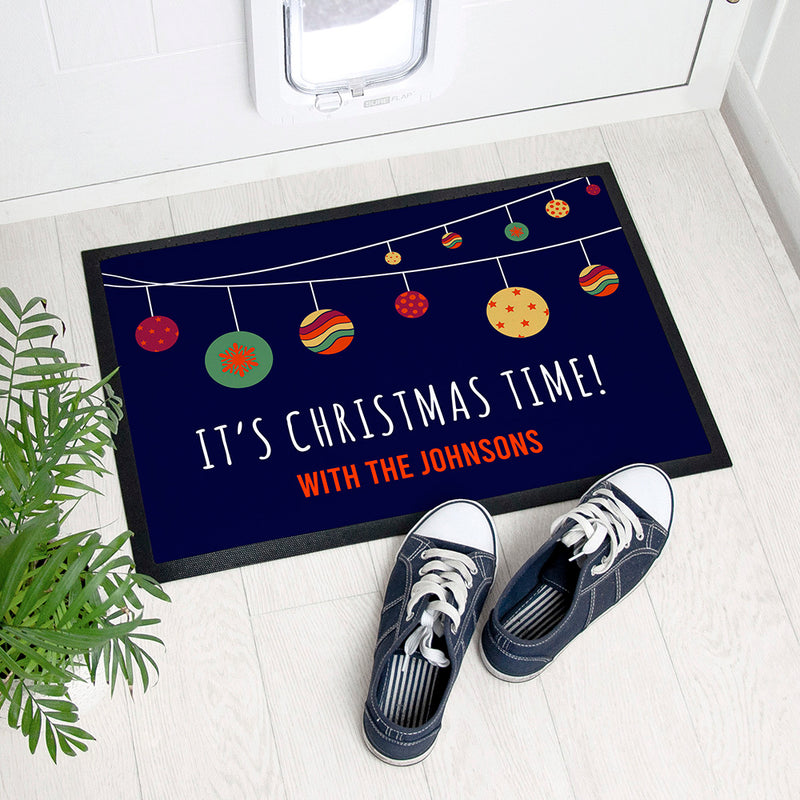 Personalised Christmas Bauble Indoor Doormat By Really Cool Gifts