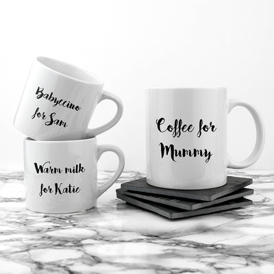 PERSONALISED MUMMY & ME COFFEE AND CATCH UP MUGS