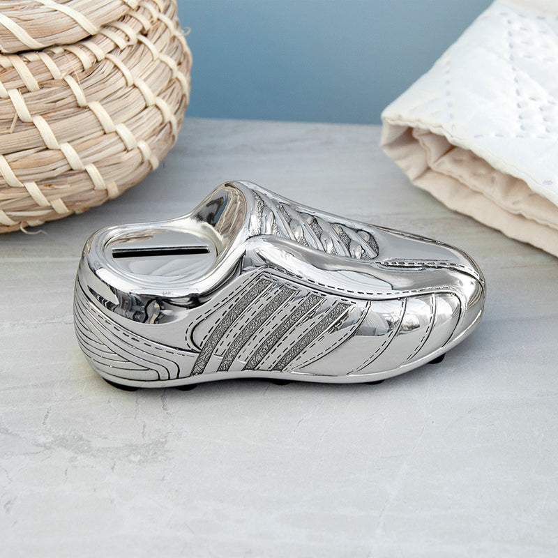Personalised Silver Plated Football Boot Money Box by Really Cool Gifts