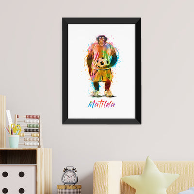 Personalised Watercolour Chimpanzee Football Print by Really Cool Gifts