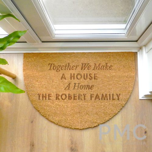 Personalised Free Text Half Moon Indoor Doormat by Really Cool Gifts