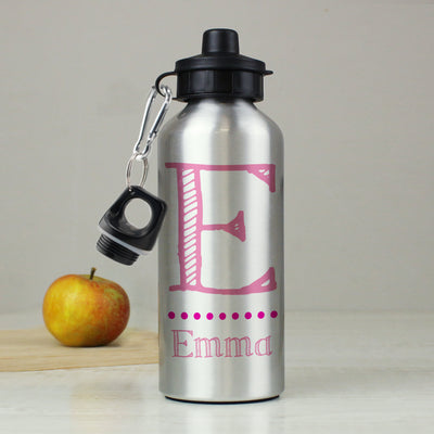 Personalised Pink Name Silver Drinks Bottle by Really Cool Gifts Really Cool Gifts