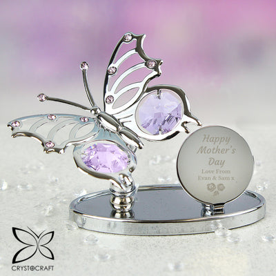 Really Cool Gifts - Personalised Happy Mothers Day Crystocraft Butterfly