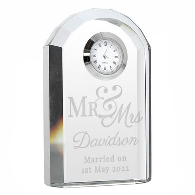 Really Cool Gifts - Personalised Mr & Mrs Crystal Clock