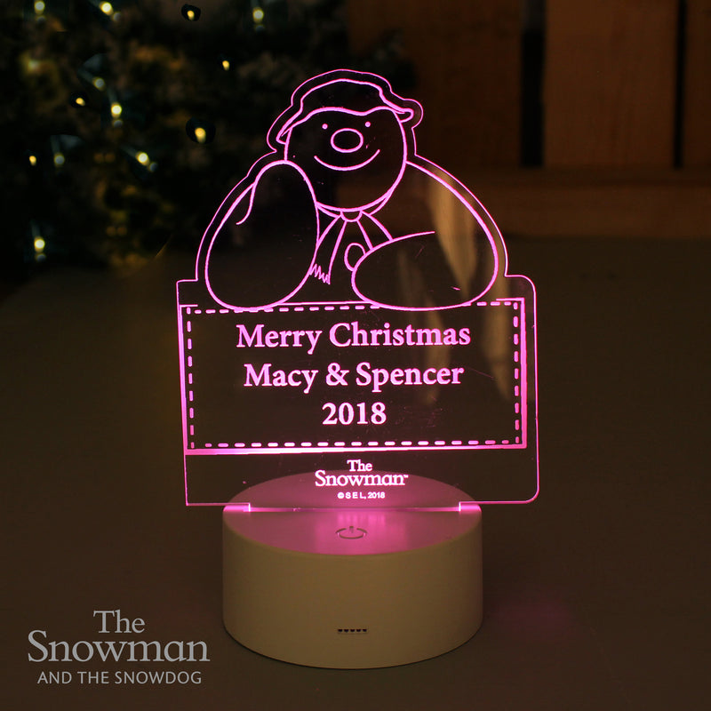 Really Cool Gifts for Christmas - Personalised The Snowman LED Colour Changing Decoration & Night Light