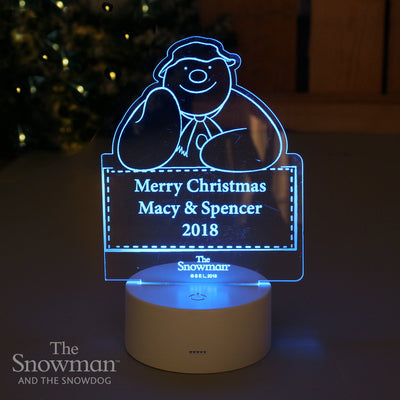 Really Cool Gifts for Christmas - Personalised The Snowman LED Colour Changing Decoration & Night Light