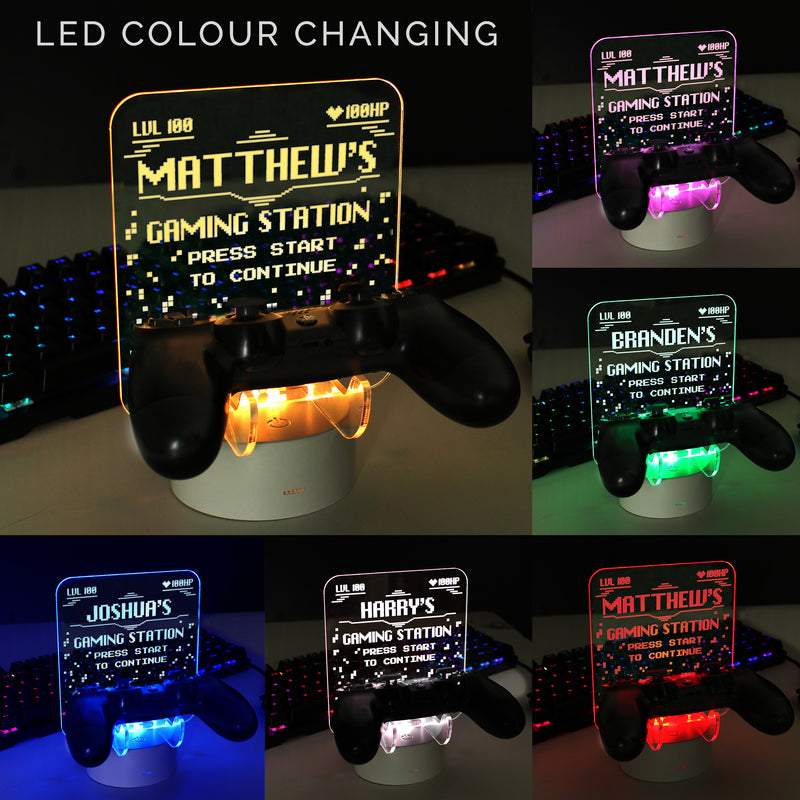 Really Cool Gifts - Personalised Gaming Controller Holder LED Colour Changing Light