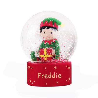 Personalised Name Only Elf Glitter Snow Globe Really Cool Gifts