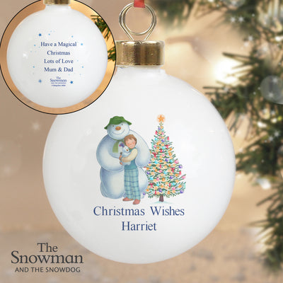 Really Cool Gifts for Christmas - Personalised The Snowman and the Snowdog Friends Bauble