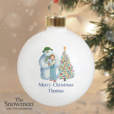 Really Cool Gifts for Christmas - Personalised The Snowman and the Snowdog Friends Bauble