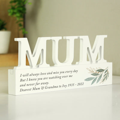Personalised Botanical Wooden Mum Ornament by Really Cool Gifts