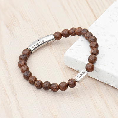 Personalised Men's Wooden Bracelet by Really Cool Gifts Really Cool Gifts