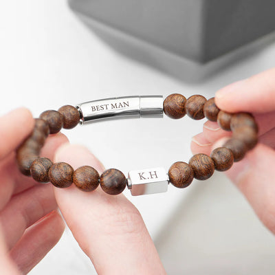 Personalised Men's Wooden Bracelet by Really Cool Gifts Really Cool Gifts