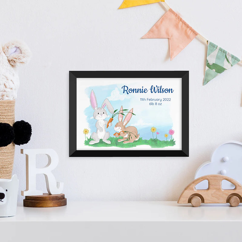 Personalised Spring Bunny Framed Print by Really Cool Gifts