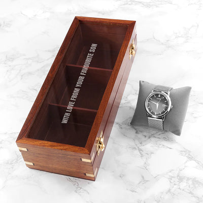 Personalised Three-Piece Wooden Watch Box by Really Cool Gifts Really Cool Gifts