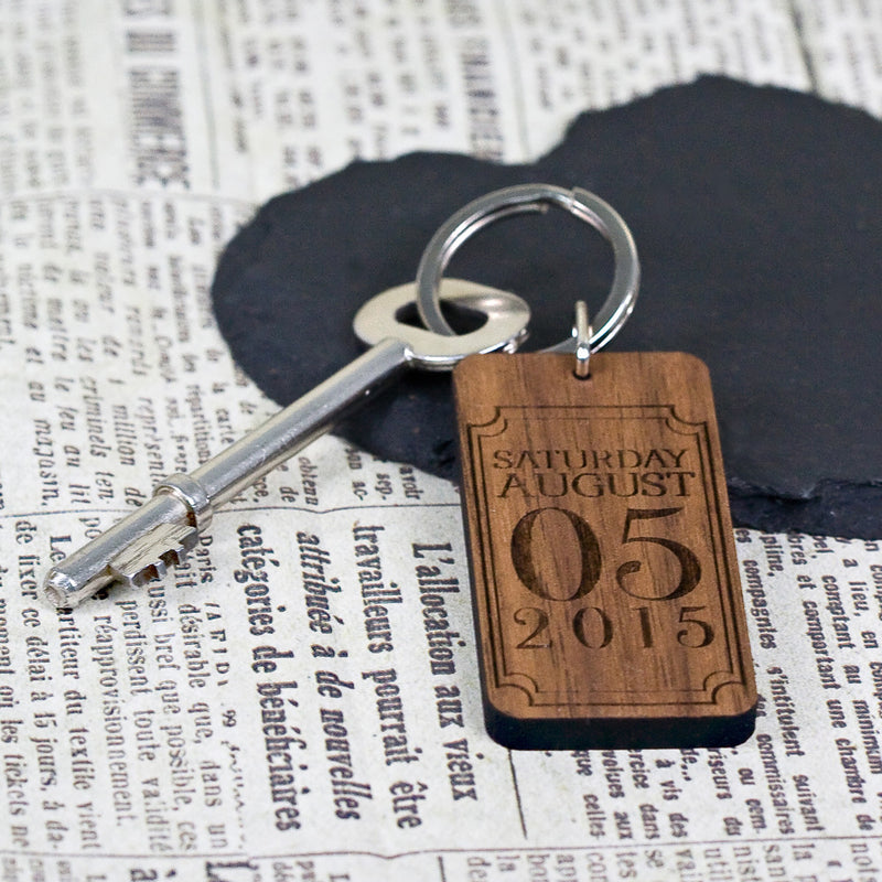 Custom Special Date Keyring - Rectangle Frame by Really Cool Gifts Really Cool Gifts