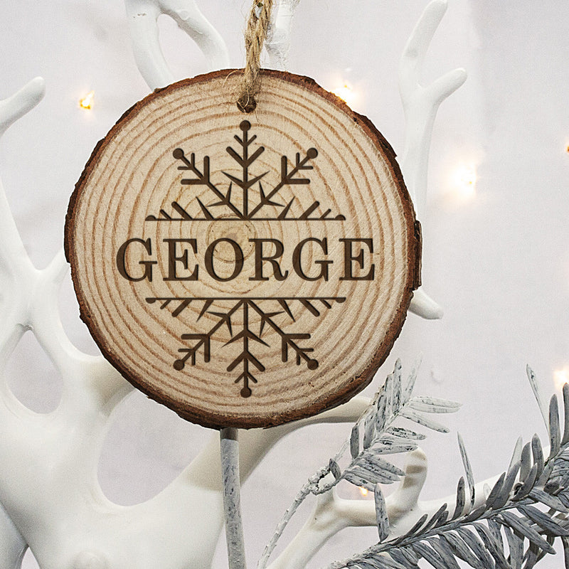 Personalised Engraved Snow Flake Christmas Tree Decoration by Really Cool Gifts Really Cool Gifts