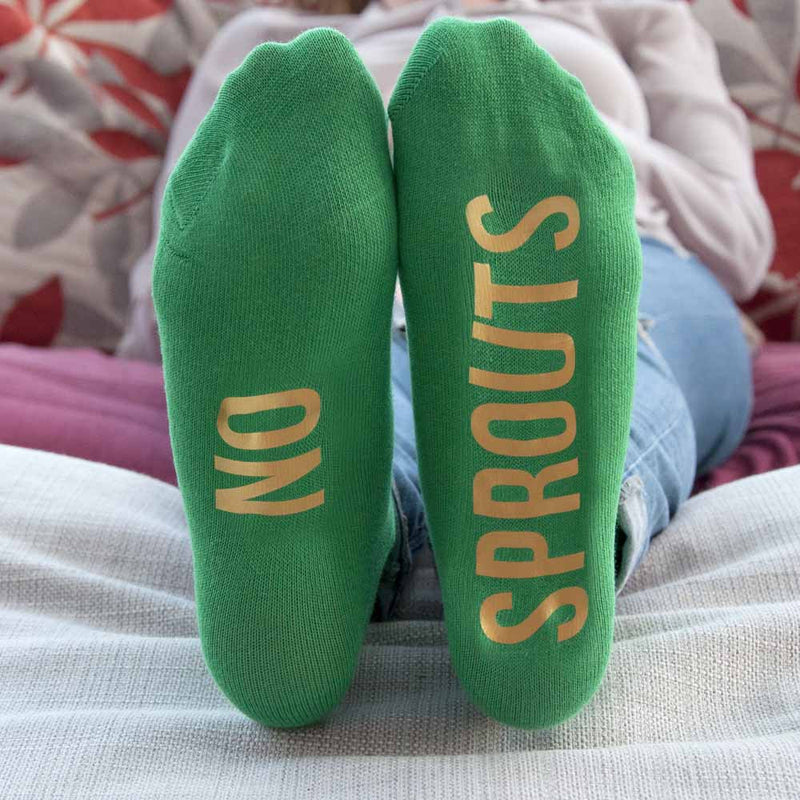 Personalised Sprout Green And Canary Yellow Christmas Day Socks by Really Cool Gifts Really Cool Gifts