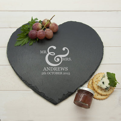 Classic Couples' Heart Slate Cheese Board by Really Cool Gifts Really Cool Gifts